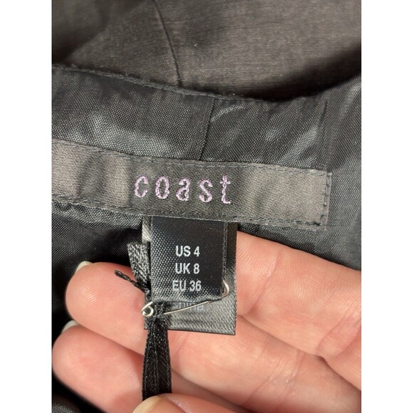 Coast Bloomingdales Mollina Spot Shift Dress Black White Polka Dots 4 Linen Silk - Picture 5 of 16